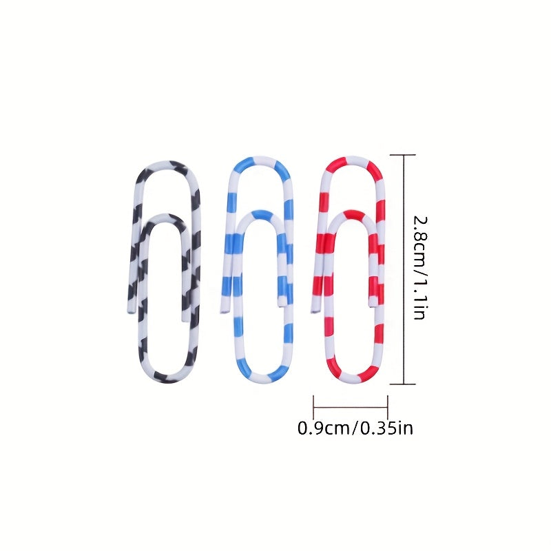 100pcs Multifunctional Colorful Pattern Paper Clips, Durable and Non-Slip, Suitable for Decorative File Organization in Office, Home, and School Diary Supplies