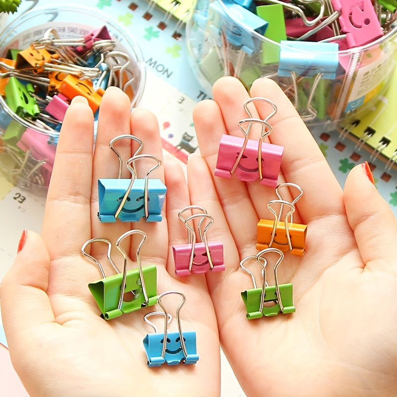 20pcs Creative hollowed out long tail clip, smiling face ticket clip, colorful folder, creative ledger clip,The best gifts for back to school season, Halloween, Thanksgiving, Christmas, and New Year
