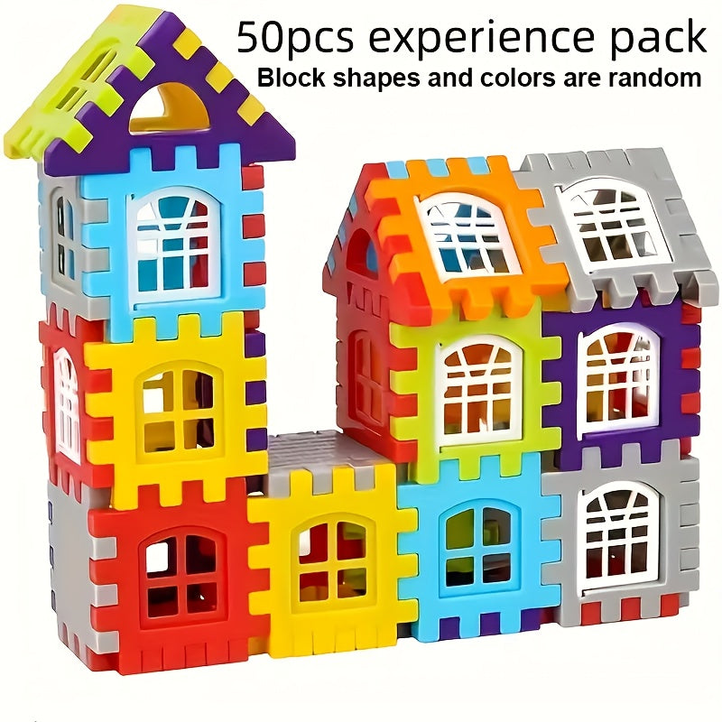 [Educational Blocks] 50/100/130pcs Educational Building Blocks Set | Large Size Creative Building Blocks, Intelligent Development Functions, Educational DIY Assembly Toys | Stimulate Creativity, Classroom Prizes, Birthday Gif