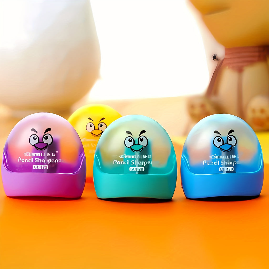 4pcs Manual Pencil Sharpener - Fun Chick Characteristic Pencil Sharpener Single Hole Compact Handheld Design, Suitable for Students, Classroom, and Home Office
