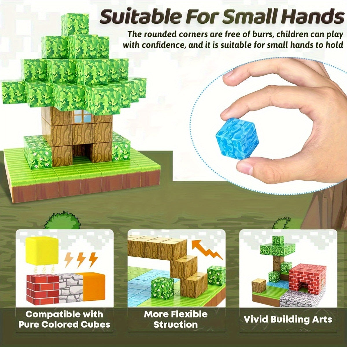 100/50/30pcs Magnetic Building Blocks, a Sensory Featuring Magnet Cubes, Are an Enhanced STEM Present Designed to Help Children Develop Their Cognitive Skills. WinterChristmas stocking stuffers,Christmas stocking stuffers