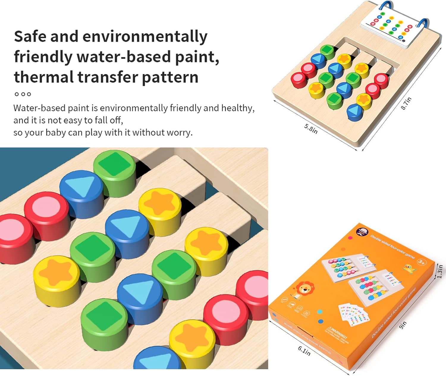 Wooden Logic &amp; Color Matching Board (Brain Toys Collection)