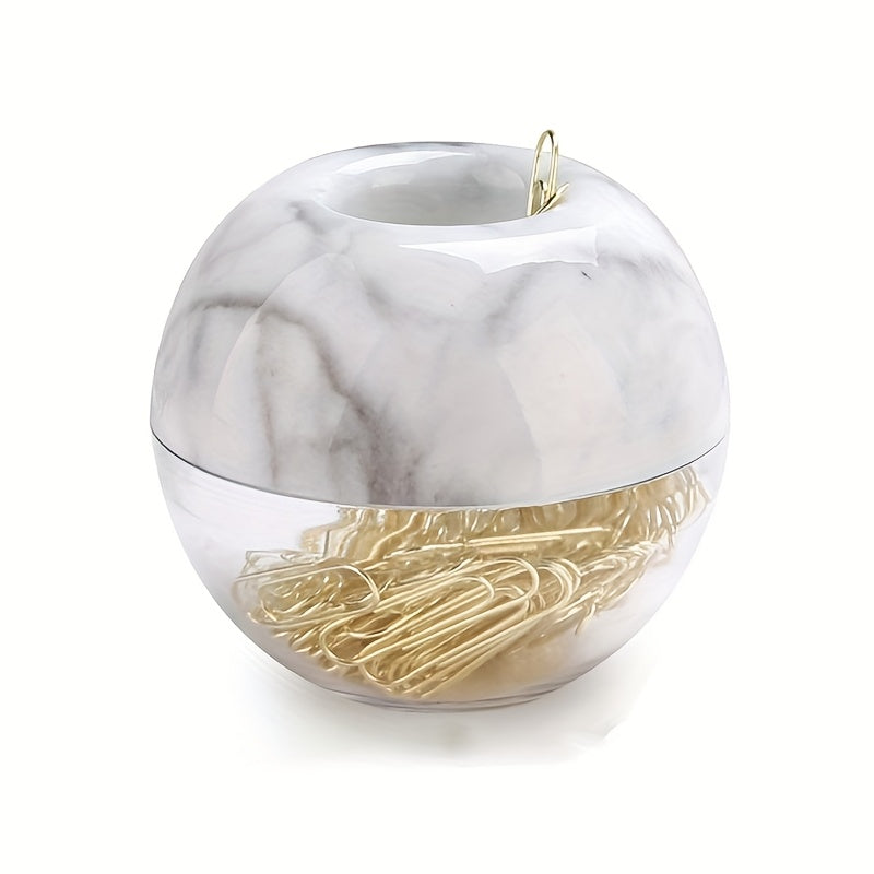 100pcs 28mm Paper Clips in Round Paper Clip Dispenser Holder with Magnetic Lid Ring for Office School Home Organizer Accessories Gift Idea