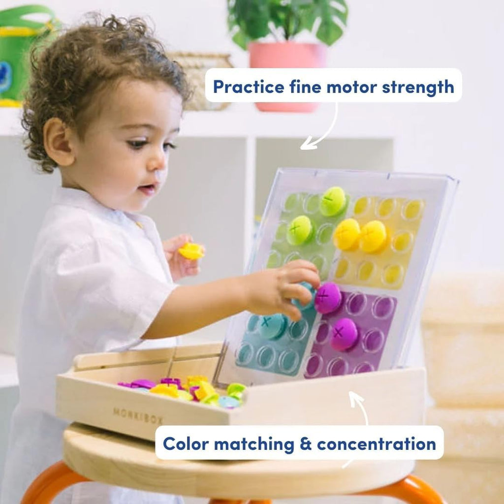 Monkibox Color Matching Button Peg Board