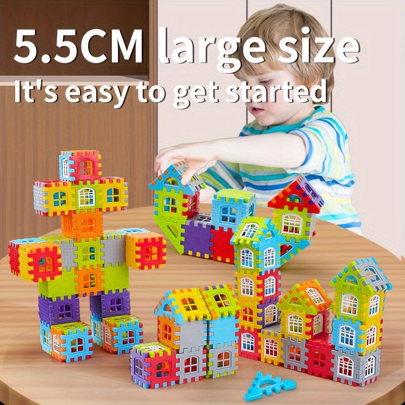 [Educational Blocks] 50/100/130pcs Educational Building Blocks Set | Large Size Creative Building Blocks, Intelligent Development Functions, Educational DIY Assembly Toys | Stimulate Creativity, Classroom Prizes, Birthday Gif