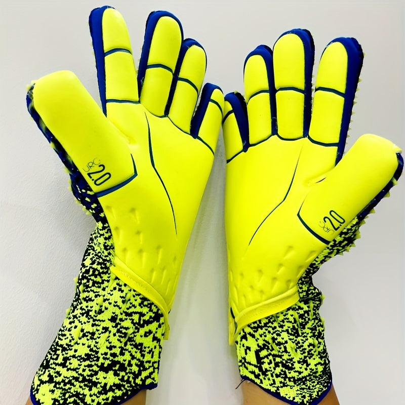 1 Pair Thick 3.5MM Soccer Goalkeeper Gloves | Soft Latex Material, Unisex Outdoor Sports Training Gloves, Knit Fabric, All-season Use