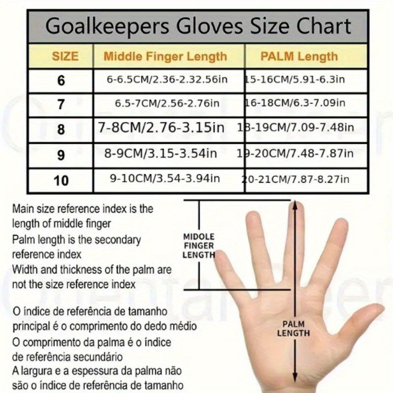 1 Pair Thick 3.5MM Soccer Goalkeeper Gloves | Soft Latex Material, Unisex Outdoor Sports Training Gloves, Knit Fabric, All-season Use