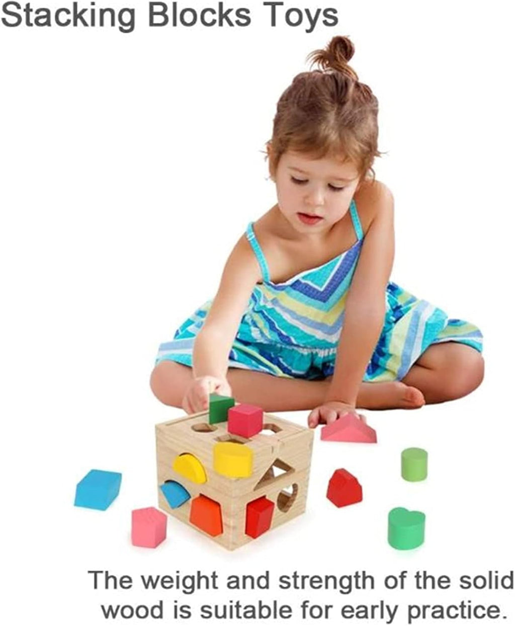 Wooden Shape Sorting Cube Toys