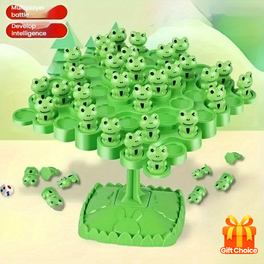 Happy Learning Frog Balance Tree Board Game - Interactive Family Puzzle Toy for Attention Training, Multi-Level Challenge and Durable Plastic Material, Christmas Gift, Birthday Present