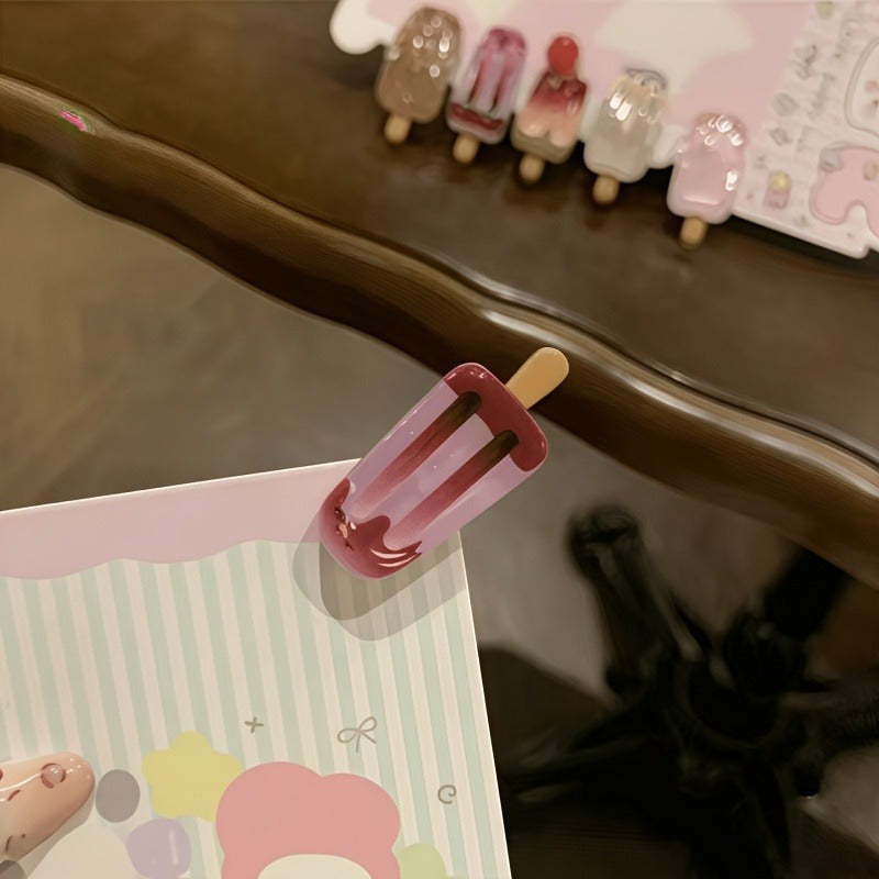 10pcs of Women'S Exquisite And Cute Sweet Ice Cream Hair Clips with Colorful 3D Decorations for a Youthful Look