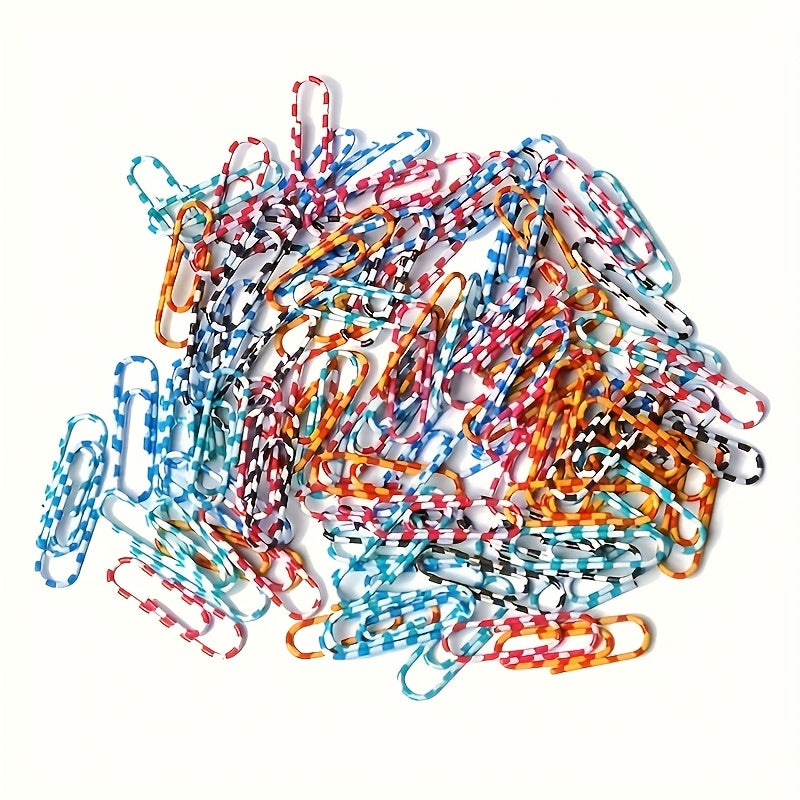 100pcs Multifunctional Colorful Pattern Paper Clips, Durable and Non-Slip, Suitable for Decorative File Organization in Office, Home, and School Diary Supplies
