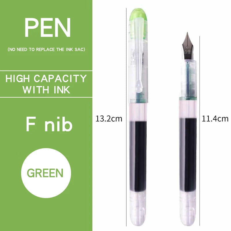 0.38/0.5mm Fountain Pen Writing Large Ink Officeschool Supplies 8 Colors 2022 Stationery Set Kawaii Gift Fashion EF F Nib 03967
