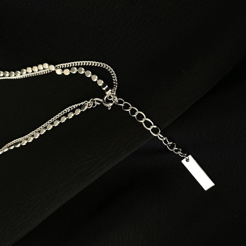 LYSEN -  
VENTFILLE 925 Sterling Zilveren Dubbellaagse Enkelband voor Dames Geometrische Schijf Enkelbandje Zomersieraden