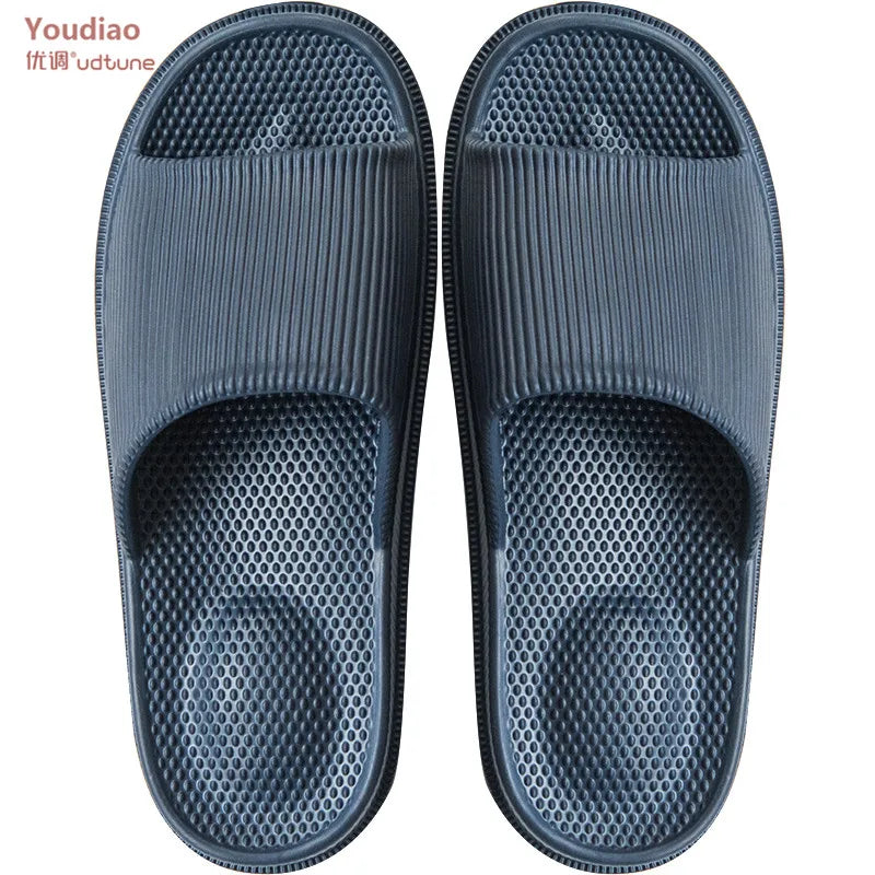 UTUNE - Non-slip Massage Slippers Women EVA Indoor Slippers Light Women House Bath Shoes Man Waterproof Sandals Slides Bathroom