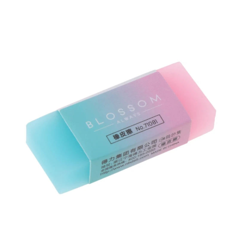 P82F Soft Durable Flexible Cube Cute Colored Pencil Rubber Erasers For School Kids