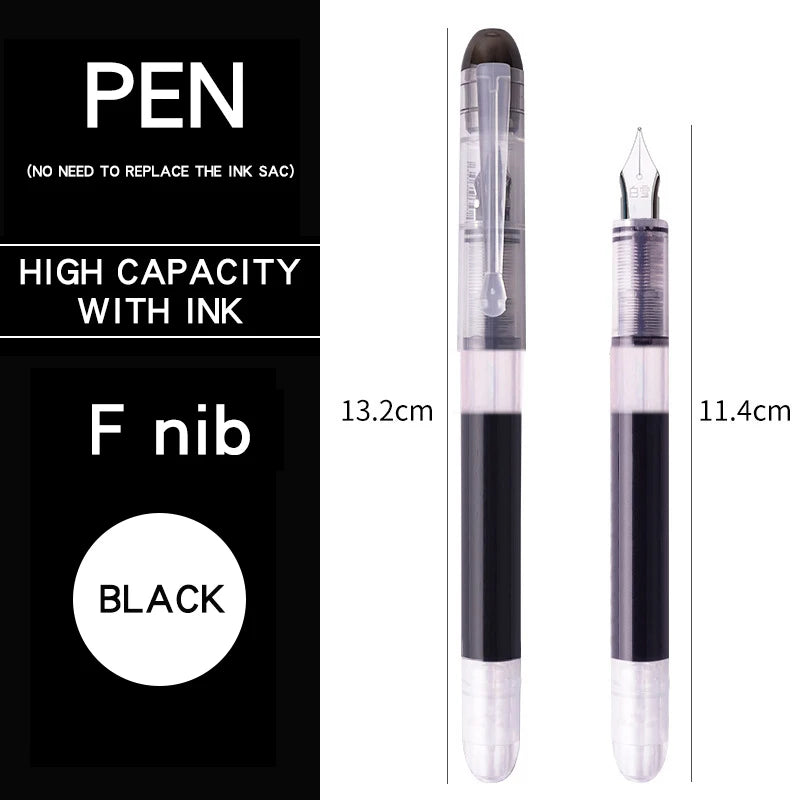 0.38/0.5mm Fountain Pen Writing Large Ink Officeschool Supplies 8 Colors 2022 Stationery Set Kawaii Gift Fashion EF F Nib 03967