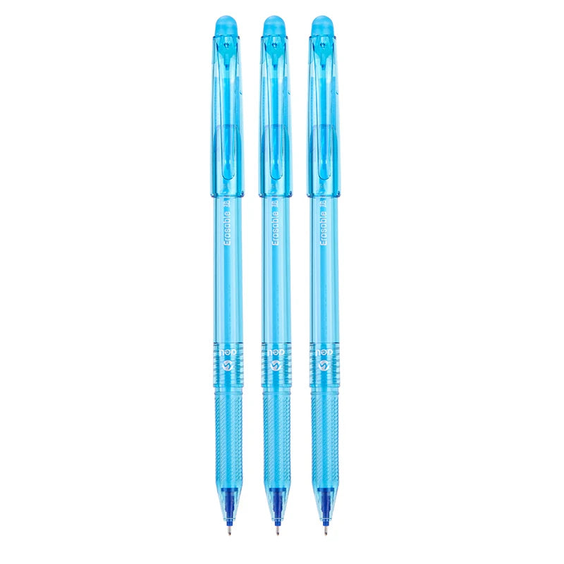 Deli Erasable Gel Pen 0.5mm Needle Tip Friction Erasable Black Blue Ink Smooth Writing No Smear School Office Supplies SA108-D