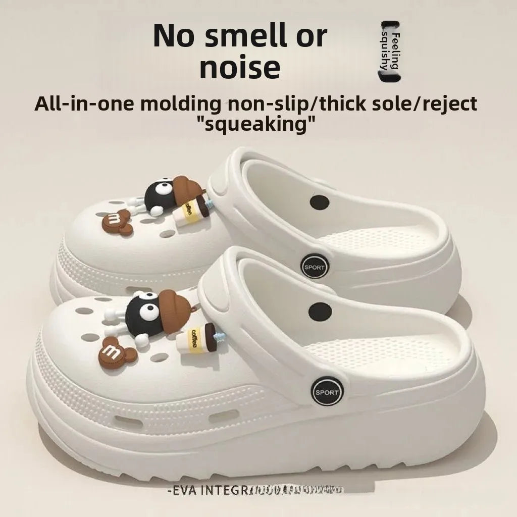StepPop - Non Smelly Non Noisy Thick Bottomed Cartoon Versatile Heightening Anti Slip Summer New Style Women's Open Toe Beach Sandals