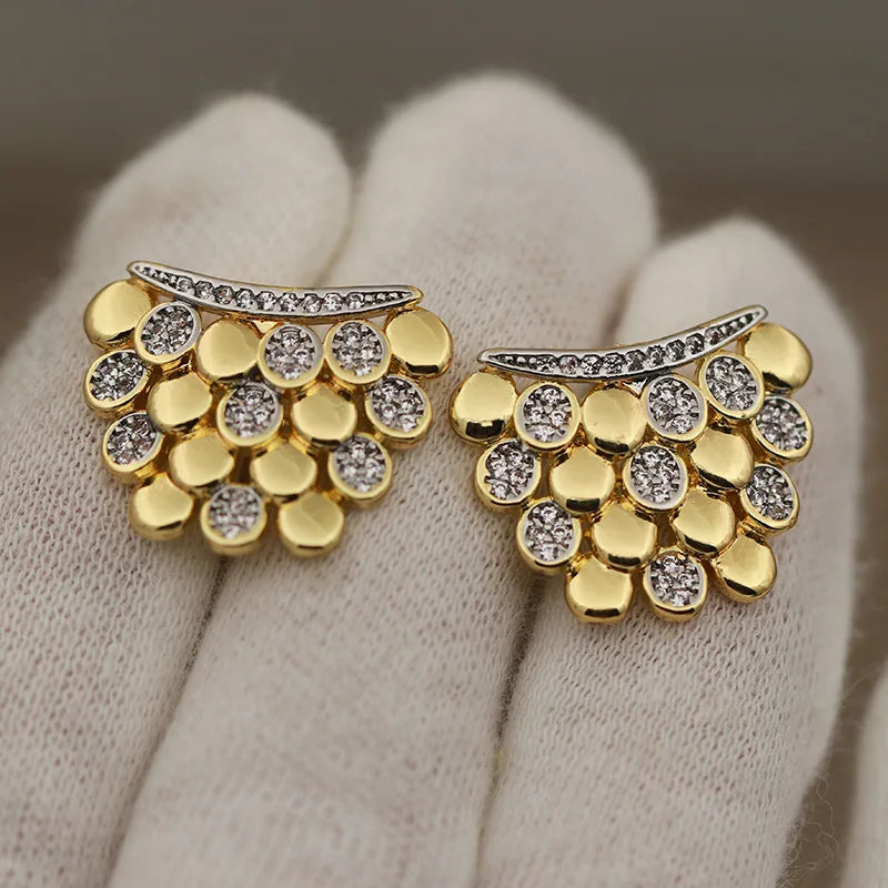 ORIX - 
New Sight Design Luxury Crystal Geometric Stud Earrings for Women Fashion Brand Jewelry Delicate Zirconia Earrings