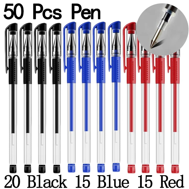 20/50 Pcs Gel pens Set Black Blue Red Refill Gel School & office Supplies Stationery kawaii accessories stationery cute pens
