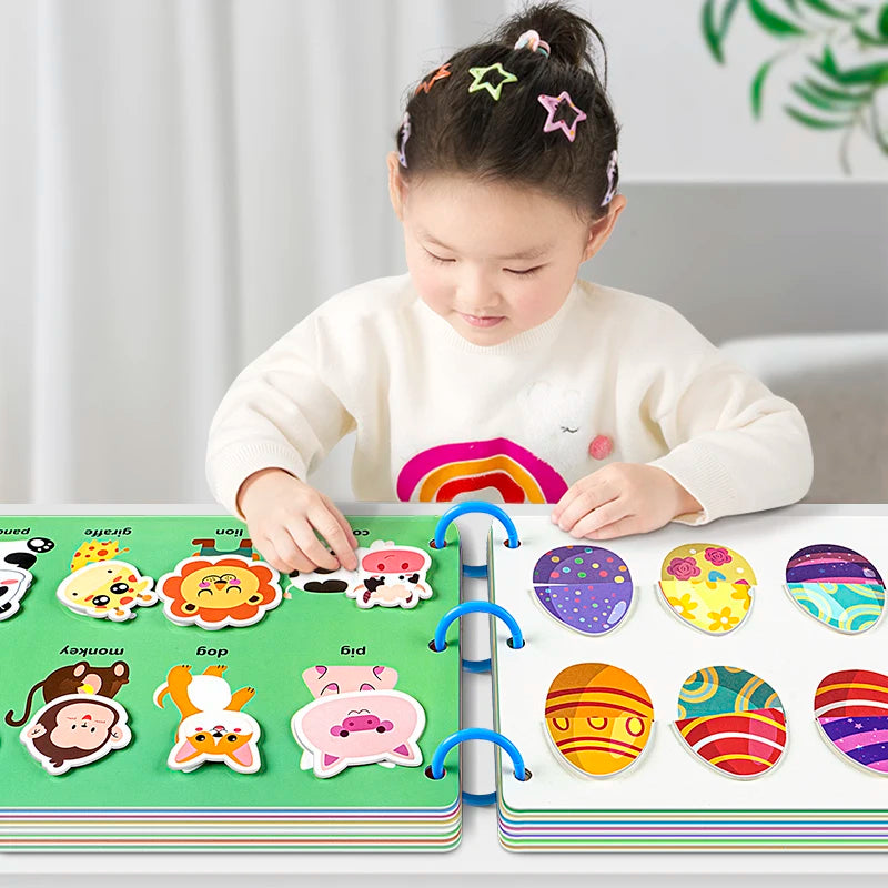 Montessori Baby Busy Book My First Quiet Book Paste Early Learning Education Toy Children Matching Game Toys for Kids 1 2 3 Year