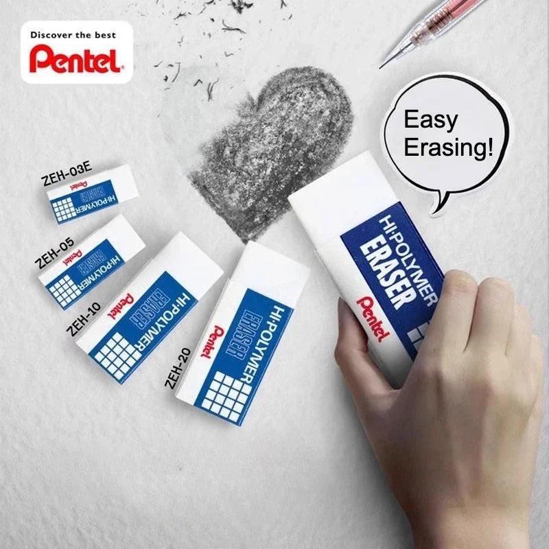 Pentel Hi-polymer Eraser ZEH-03, in Small, Medium, Large, Huge Sizes, Non-shedding Small Eraser. Student Stationery ZEH-99