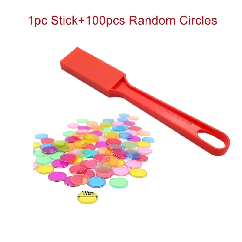 Magnetic Bingo Chips Wand Sensory Toys Montessori CountingColor Sorter Game Science Experiments Kit Educational Toys forChildren