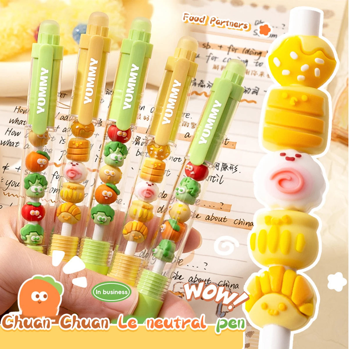 2Pcs Set Gel Pen 0.5mm Fine Point Black Ink Cute Creative Pen Quick Drying Smooth Writing for Journals Cheap Kawaii Stationery