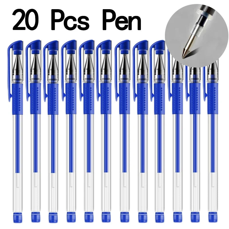 20/50 Pcs Gel pens Set Black Blue Red Refill Gel School & office Supplies Stationery kawaii accessories stationery cute pens
