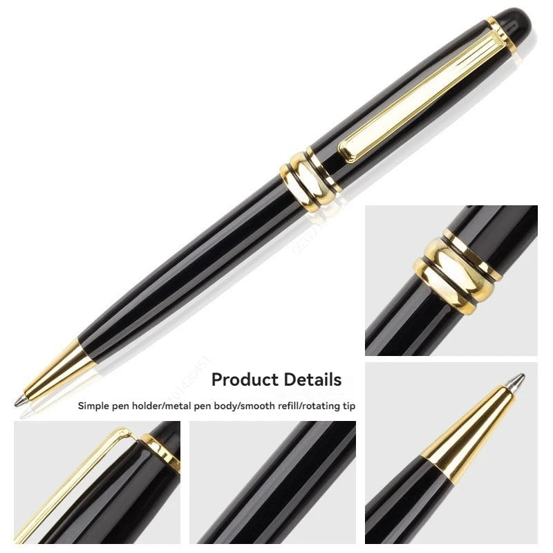 1 Pcs/set High-end Business Gel Pen,Gold/Silver Ballpoint pen 0.5mm Black Ink.For School Classroom, Office, Daily Writi