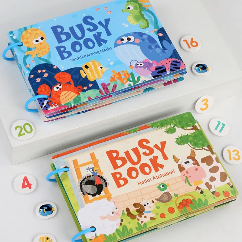 Busy Book Sticker Quiet Book for Kids Montessori Early Educational Toy Toddlers Matching Puzzles Game Baby Learning Toys Gifts
