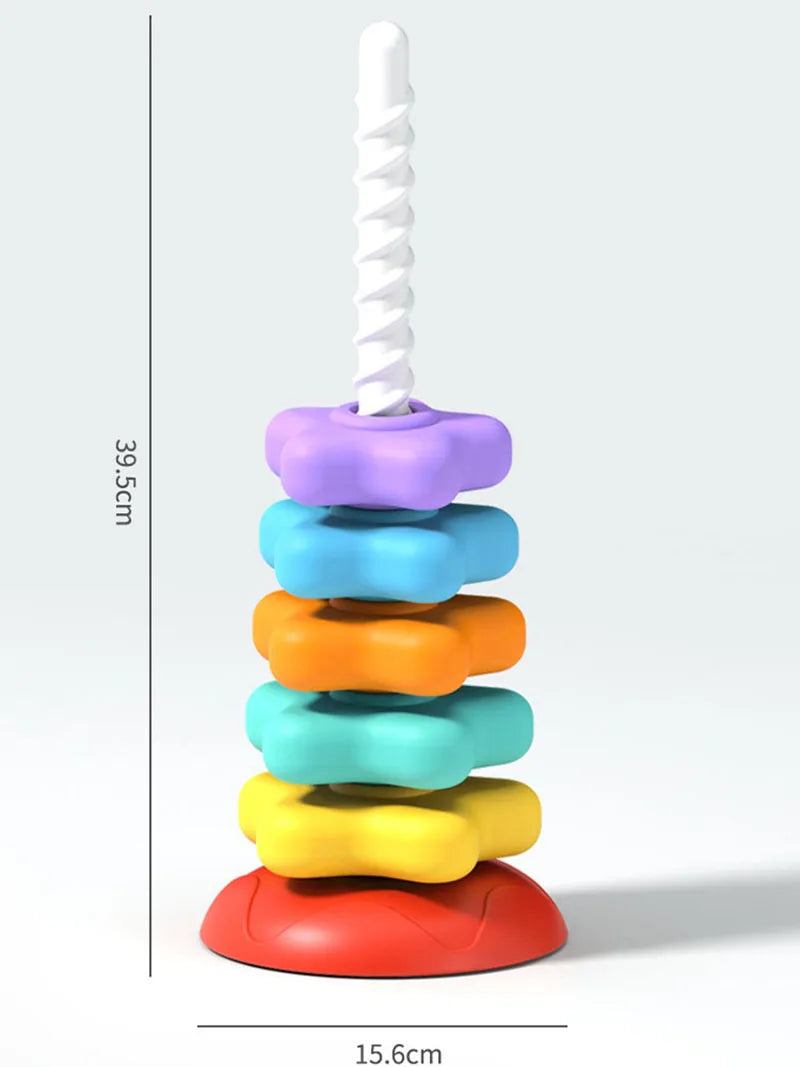 Montessori Stacking Toys for Babies 0 12M Rainbow Ring Stacker Baby Stacking Tower for Toddlers Educational Learning Sensory Toy