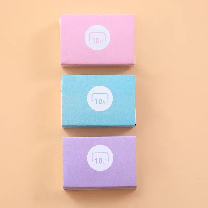 Portable Mini Stapler Cute Book Binding Tools File Organizer Keychains No.10 Staples Office Stationery School Student Supplies