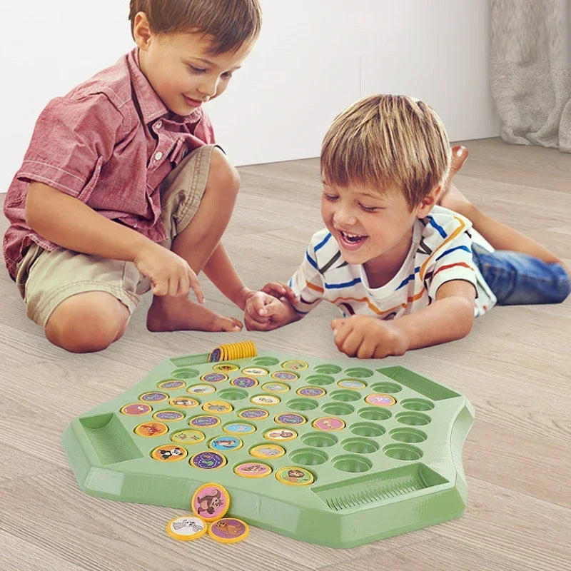 Kids Battle Chess Educational Toy Observation Concentration Training Fun Animal Flip Chess Parent-child Interactive Game Toys