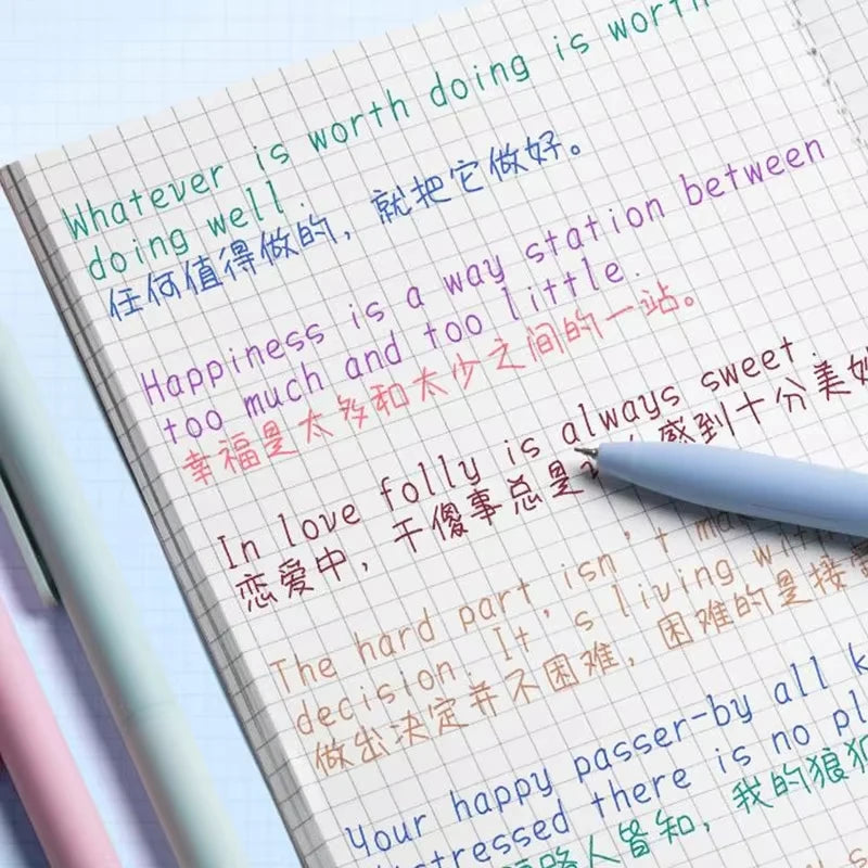 6Pcs Pastel Gel Pens Set 0.5mm Fine Point Quick Dry No Smear Retractable Colored Ink Cute Portable Design for Study Stationery