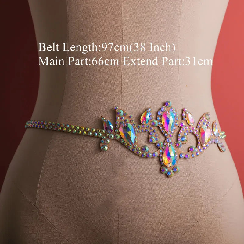 Lumaira - 
Sparkle Belly Dance Waist Chain Belt Shine Layered Rhinestone Body Jewelry Accessories Bikini Chain Adjusyable for Women Girls