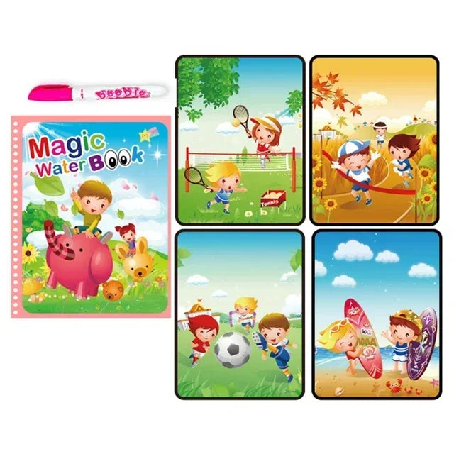 Magic Water Book with Pen Children Drawing Coloring Books for Kids 2 To 4 Years Old Learning  Education Toy Baby Montessori Toys