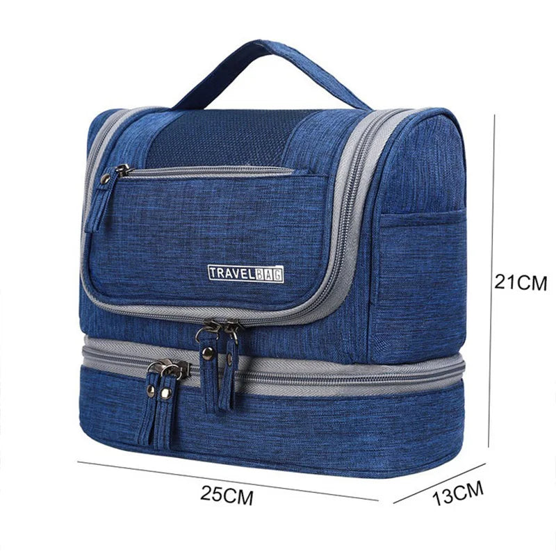 Portable - Toiletry Washbag with Hanging Hook Waterproof Women Bathroom Cosmetic Storage Bag Large Capacity Travel Men Makeup Case