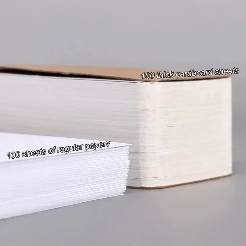 400/100Sheets Blank Flash Cards with Rings Study Note Memo Pad Kraft Paper with Binder Ring for Office School Student Supplies