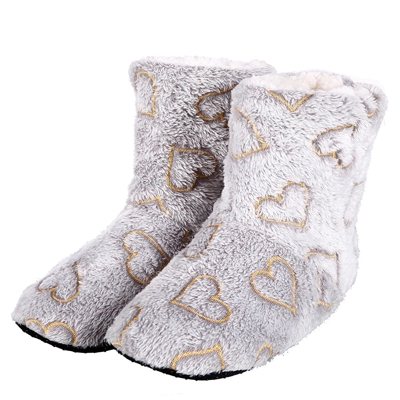 Mntrerm -  Warm Slippers Women Winter Indoor Shoes Heart Shaped Soft Pantufa Cute Design Ladies Home House Floor Cotton slippers