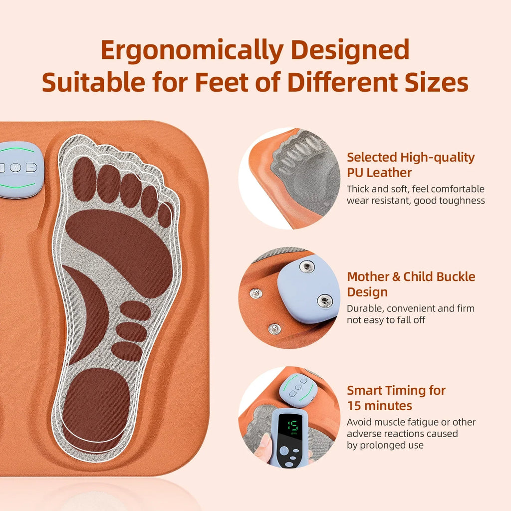 SoleRelief - Foot Massage Pad Foldable EMS Sport Muscle Stimulator Massager Relieve Fatigue Slim Legs Improve Blood Circulation