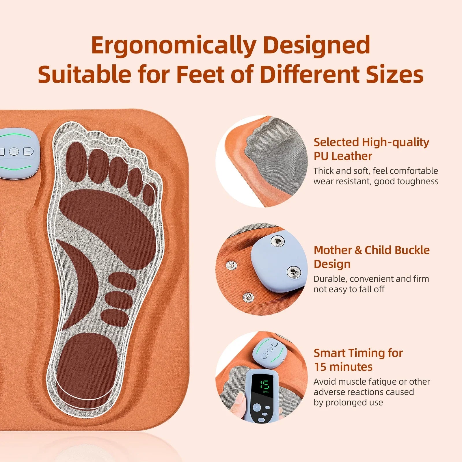 SoleRelief - Foot Massage Pad Foldable EMS Sport Muscle Stimulator Massager Relieve Fatigue Slim Legs Improve Blood Circulation