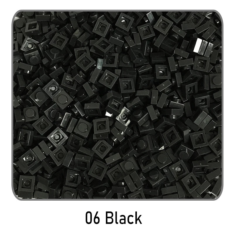 100Pcs DIY Bricks Parts 3024 1x1 Plate Educational Tech Construction Assmble Compatible Block Parts Toys for Child Kids