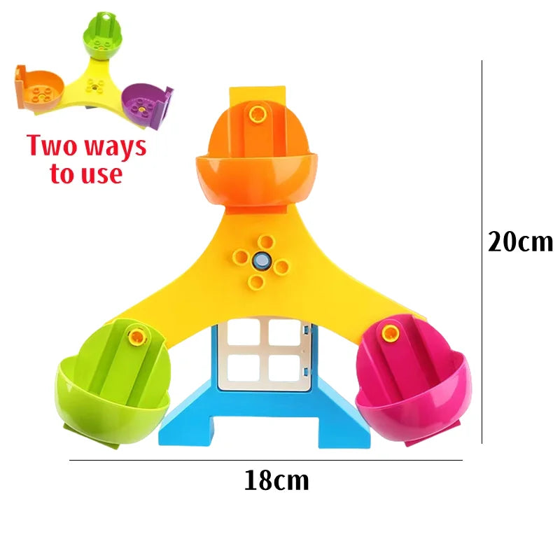 Big Building Blocks Slide Stair Swing Seesaw Ferris Wheel Series Compatible Duploe Large Brick Children Educational Toy Kid Gift