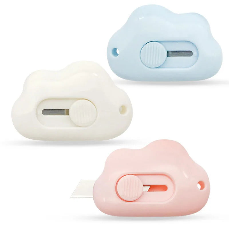 Mini Pocket Cloud Art Utility Knife Box Knife Paper Cutter Craft Wrapping Refillable Blade Stationery