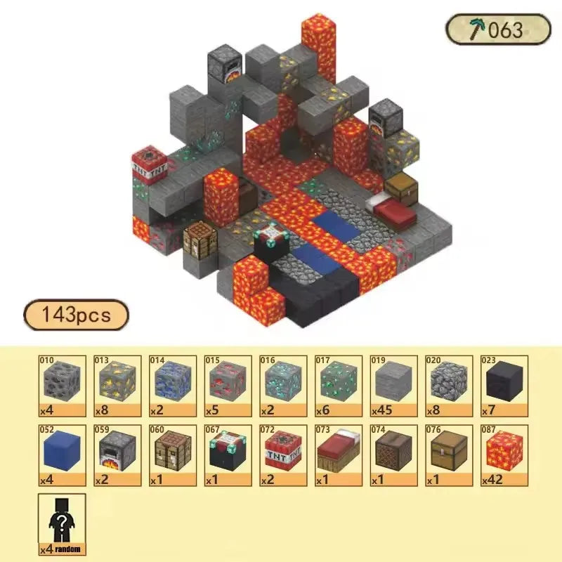 32-200PCS Magnetic Blocks-Build Mine Magnet World Set for Boys & Girls Age 3+, Sensory Toys for Toddlers Gifts Construction Toys