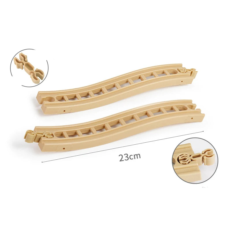 Wooden Train Track Connector Railway Rails Accessories Fit Thomas Train Road Connector Wood Railway Bridge Boys Birthday Gifts