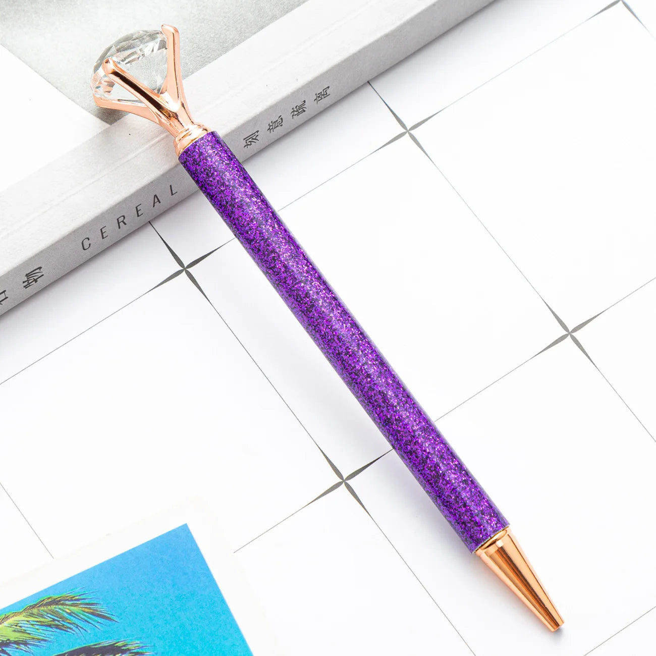 1 Piece Lytwtw's Ballpoint Pen Luxury Cute Big Diamond Wedding Rose Gold Metal Stationery School Office Supplies Supply Pens