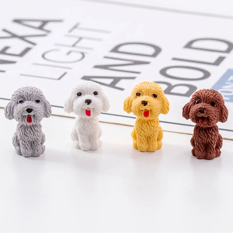 4/10/20/30 Pcs Dog Eraser Students Stationery Puppy Figure Playset 3d Mini Animal Figurines The Tpr Child Erasers Kids