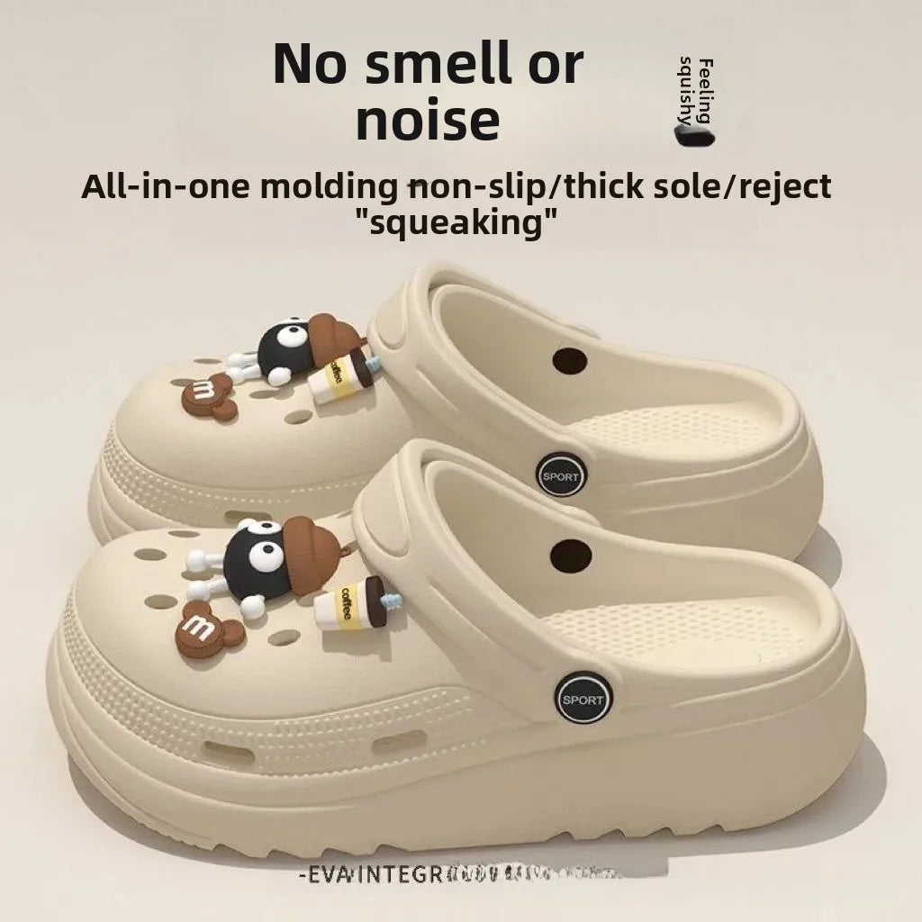 StepPop - Non Smelly Non Noisy Thick Bottomed Cartoon Versatile Heightening Anti Slip Summer New Style Women's Open Toe Beach Sandals
